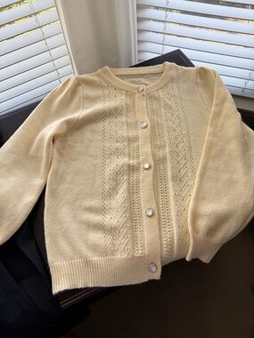 Brand New Cream Cardigan Pearl Buttons